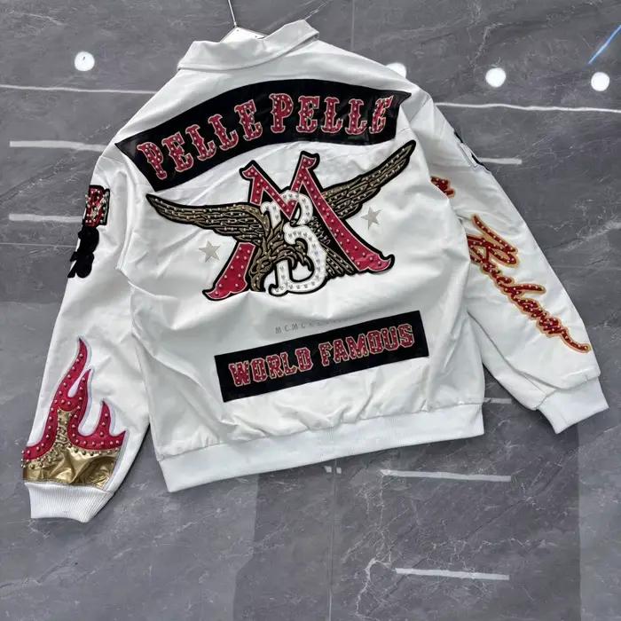 Veste en cuir brodée Hip Hop Aigle pour femme