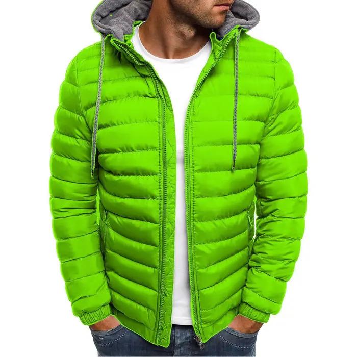 Coréen hommes coton Pad Parka manteau automne hiver mâle solide chaud à capuche zippé manteaux