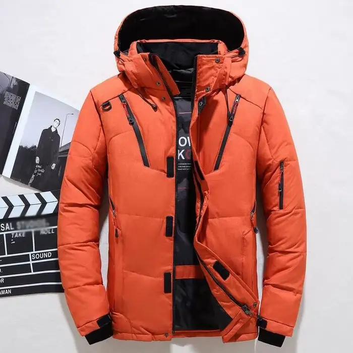 Doudoune homme hiver à capuche détachable, polyester, duvet de canard blanc, design décontracté pour homme, automne et hiver, voyages