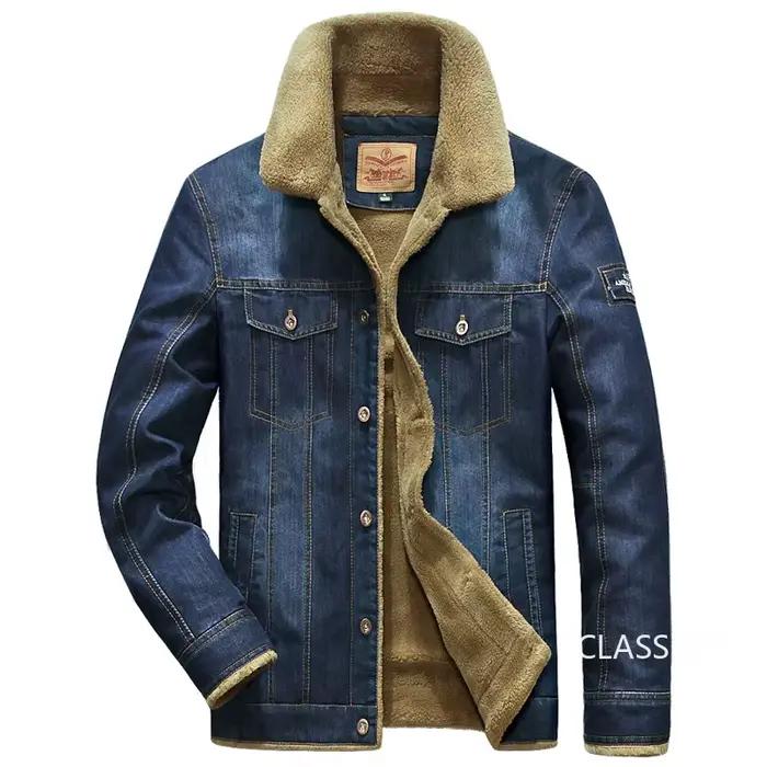 Manteau Homme Denim Bleu Ciel Décontracté Chaud à Capuche Non Polaire Choisir Taille 5XL Occasions Hivernales