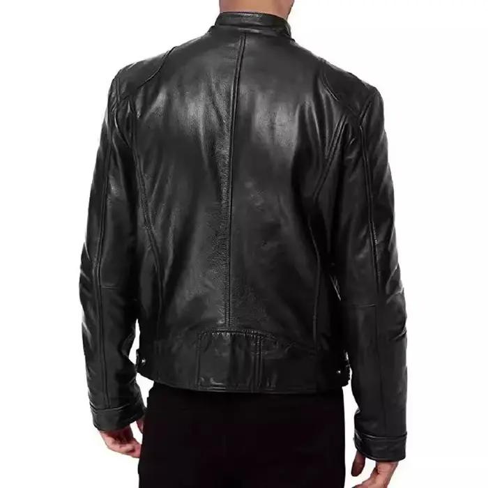 Veste de moto en cuir pour hommes, manteau de Style Punk, col montant, mode jeunesse, vêtements d'extérieur décontractés, fabriqués en chine, offre spéciale