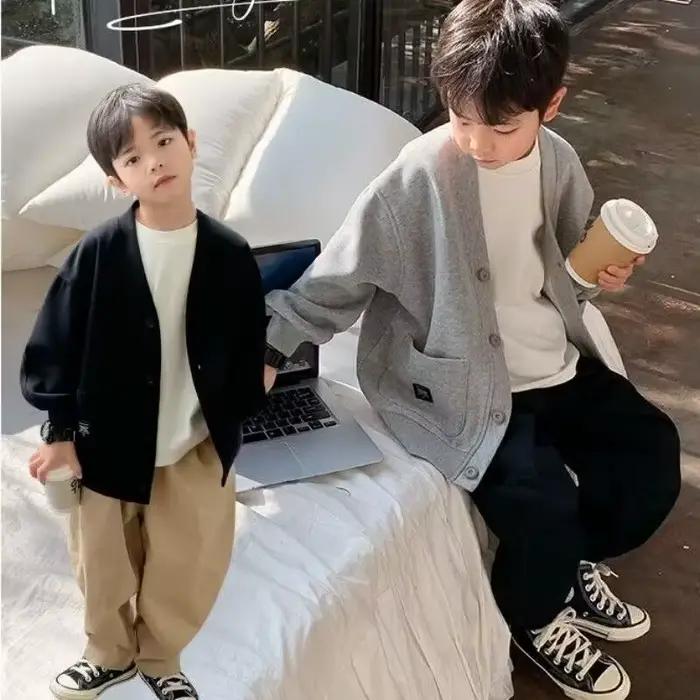 Veste cardigan décontractée pour bébé garçon, vêtements pour enfants, bébé, bébé, printemps, automne, combinaison, mode, bébé, 2-12 ans, 2023