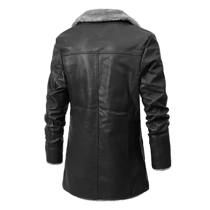 Manteau Long en cuir PU pour hommes