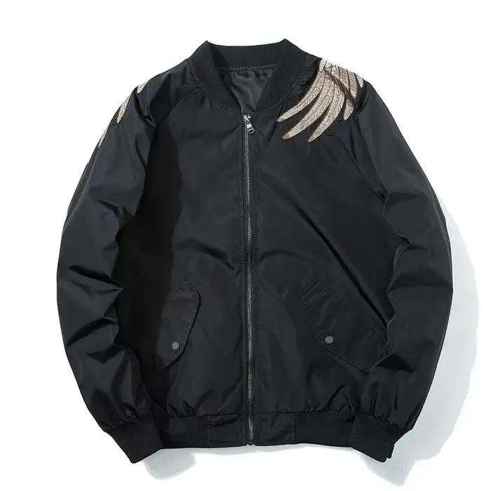 Veste de baseball brodée d'oiseaux pour hommes et femmes