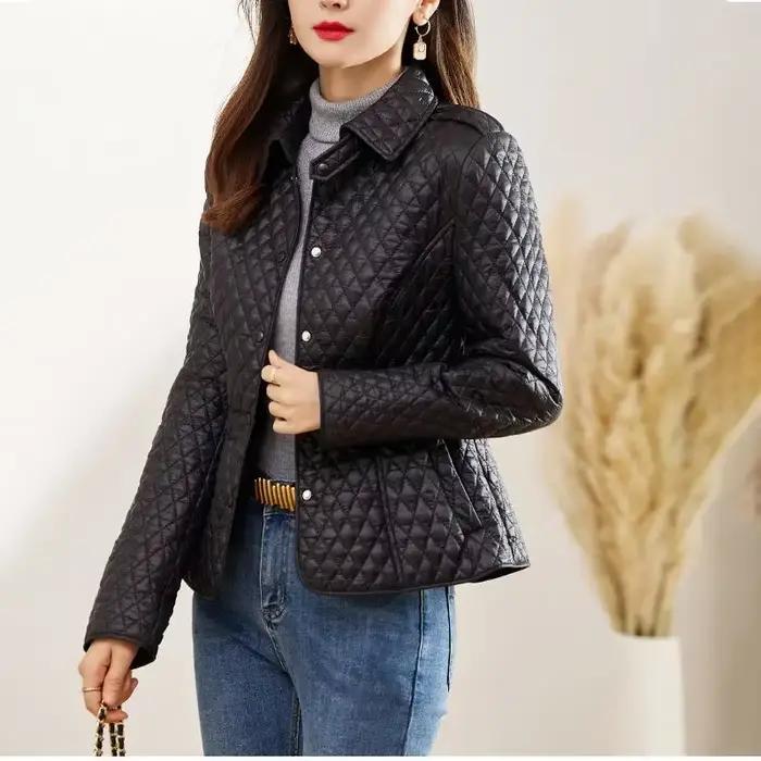 Veste légère dame Parka vérifier Demi-saison pas cher Discount hiver femmes manteau vêtements courts 2025 haute qualité en plein air chaud
