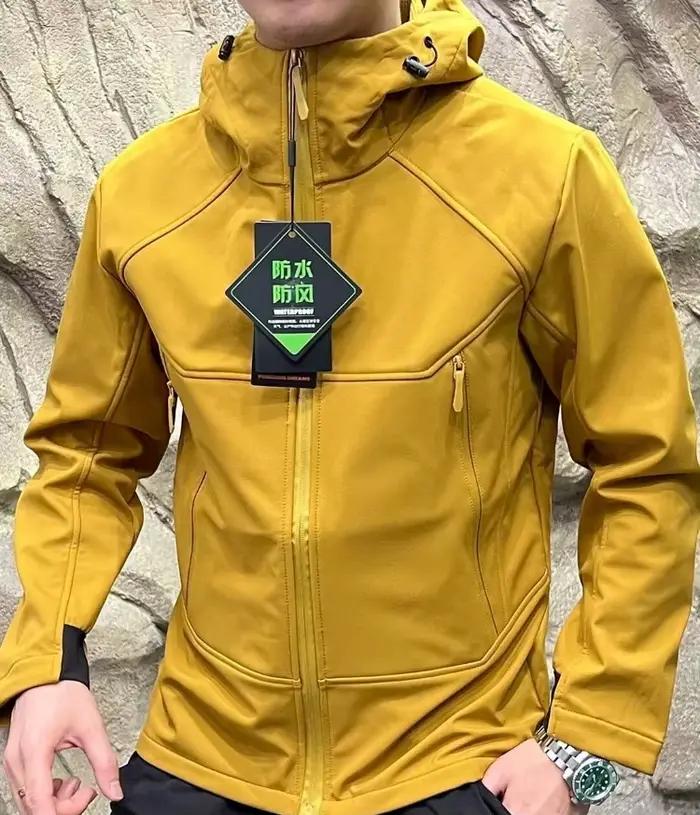 Couture 3D en plein air ! Polaire composite à carreaux! Veste softshell imperméable et coupe-vent à capuche pour homme