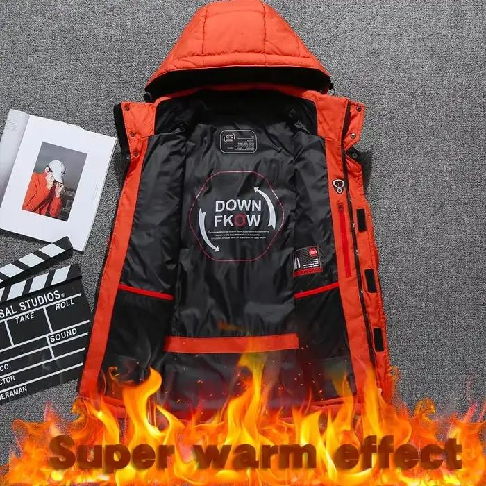 Veste de ski coupe-vent homme polyester anti-boulochage etanti-rétrécissement pour sports de plein air et camping d'hiver