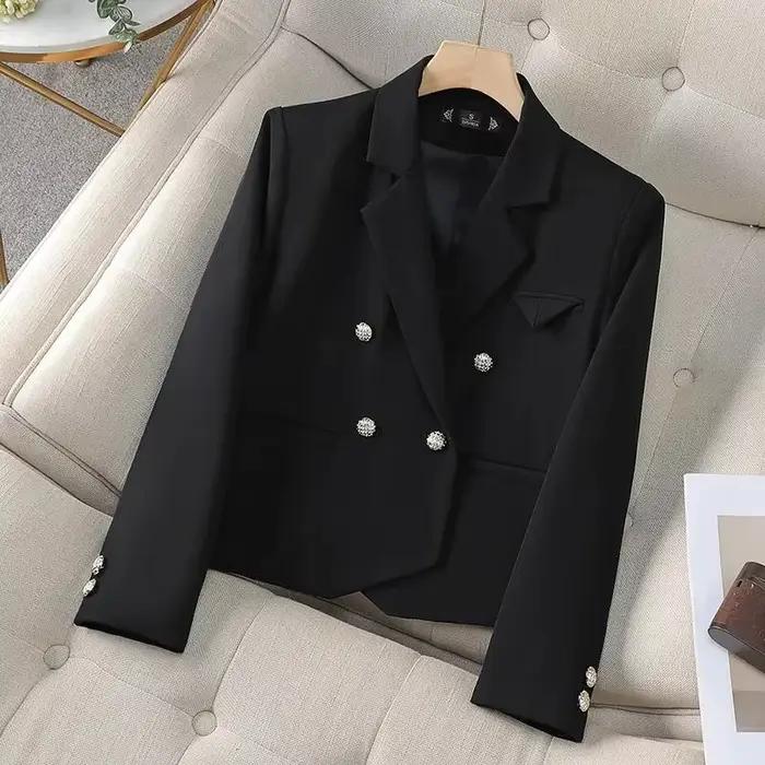 Femmes manteau court printemps printemps automne costume 2025 nouvelle mode coréenne à manches longues Chic recadrée Blazers femme veste décontracté bureau