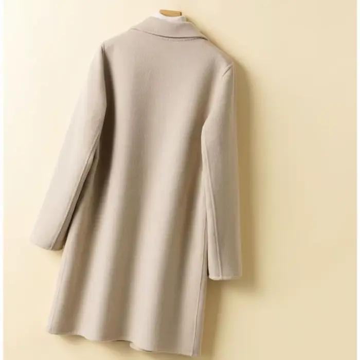 Manteau en laine confortable pour femme, Chic, polyvalent, couleur unie, extérieur quotidien, polaire thermique, nouvelle collection hiver 2024
