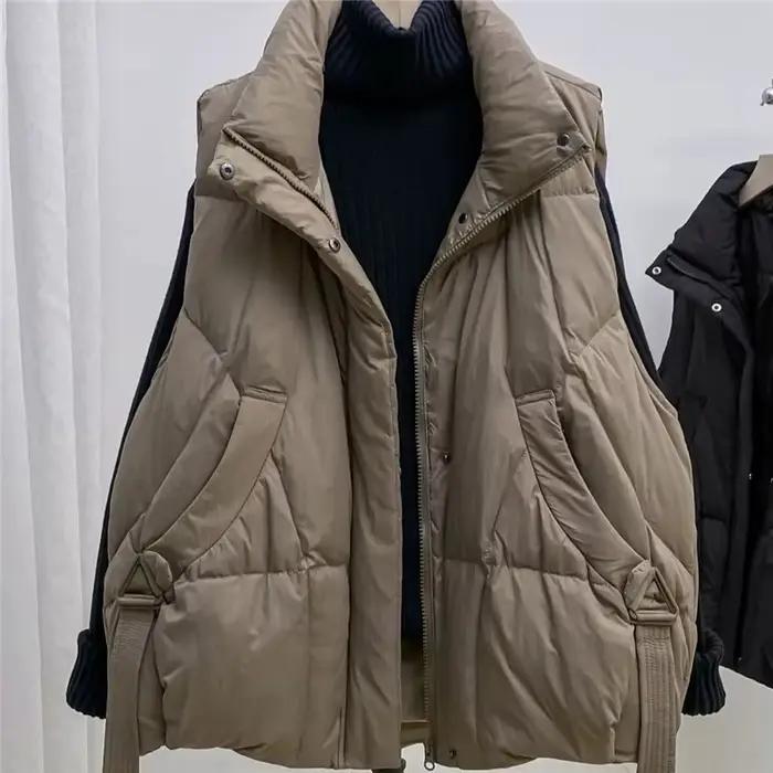 Hors saison grande taille femmes vers le bas coton rembourré gilet manteau 2025 automne hiver femme nouveau gilet veste mode survêtements