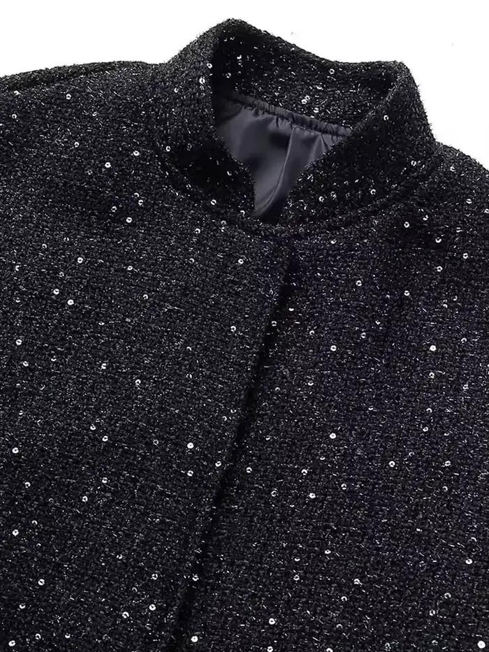 Veste à paillettes brillantes pour femmes
