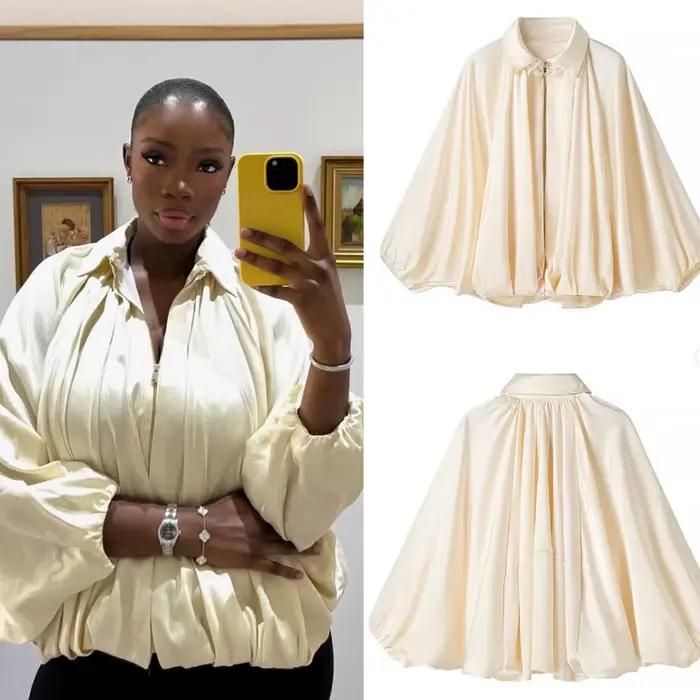 HXAO femmes Bomber veste plis grande taille vestes femme gonflée recadrée