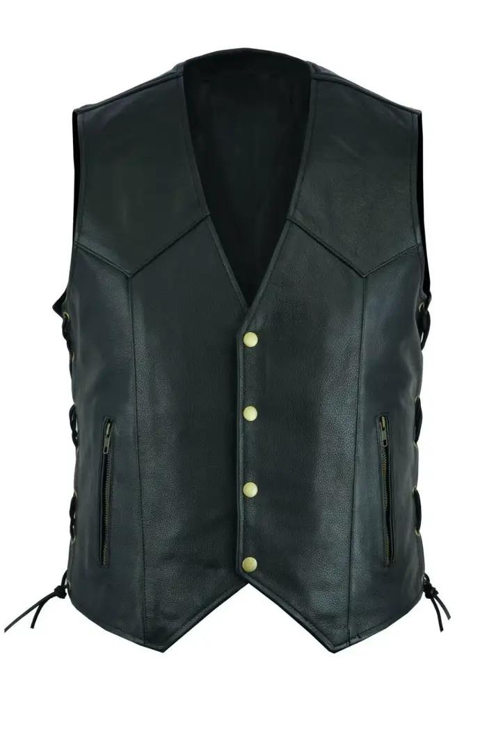 Veste en cuir émaillé pour homme
