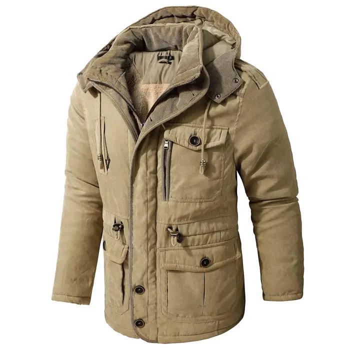 Parkas d'hiver Smile pour hommes, vestes coupe-vent chaudes, manteau à capuche optique, doublure en fourrure pour hommes, veste rembourrée en coton décontracté