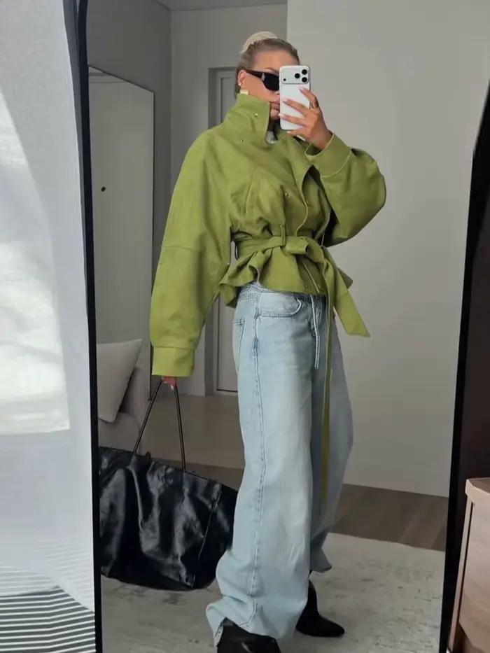 Veste Blazer Chic surdimensionnée à lacets pour femmes
