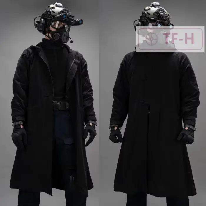 Hommes à capuche longue robe manteau veste Cosplay chasse en plein air tactique