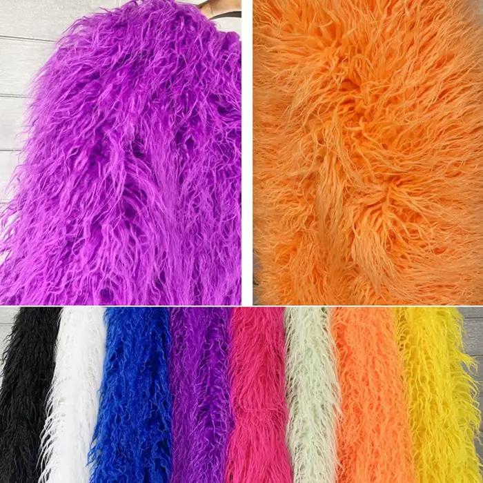 Bonne veste mongole en fausse fourrure moelleuse pour femmes automne hiver vêtements de mode couleur unie à manches