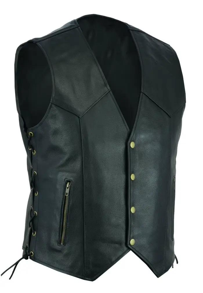 Veste en cuir émaillé pour homme