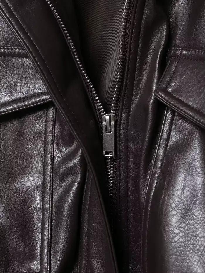 Veste courte en Faux cuir pour femmes