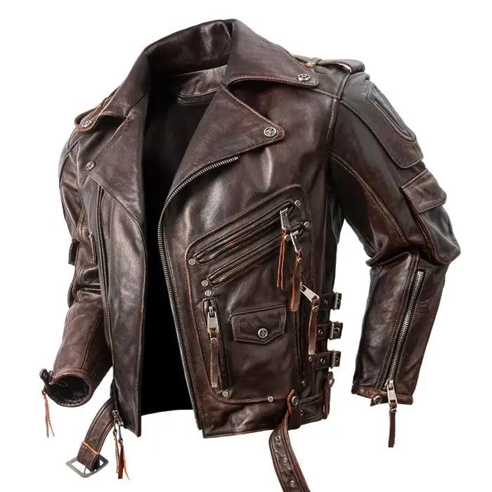 Veste en cuir vintage pour homme