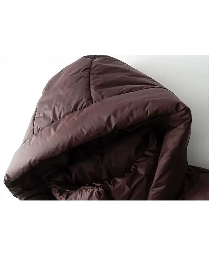 Veste d'hiver imperméable à capuche et col montant polyvalente pour femmes HH
