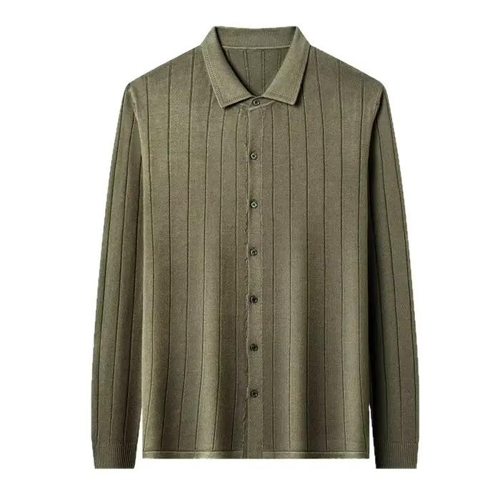 Cardigan tricoté pour hommes col rabattu pulls à manches longues manteaux vestes décontractées automne hiver tricots polyester styles décontracté et élégant occasions quotidiennes et professionnelles