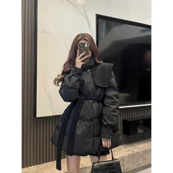 Veste matelassurera en coton noir pour femme