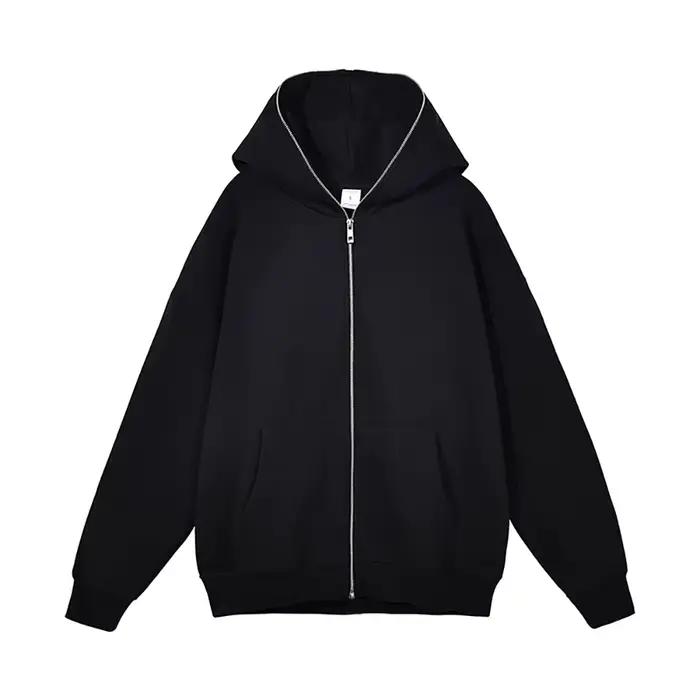 Harajuku jacket Sweatshirt hommes zip veste à capuche Vintage manches longues grande taille