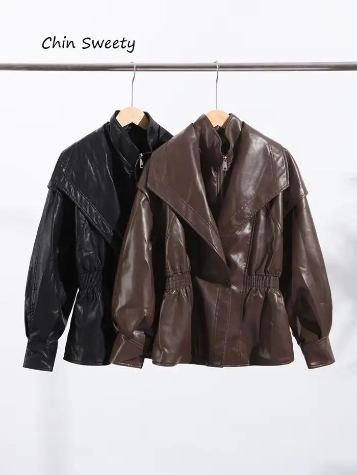 Veste en cuir pour femme