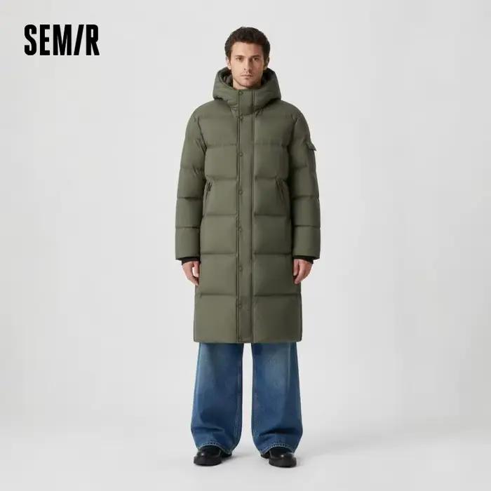 Doudoune Semir pour Hommes en Duvet d'Oie Gris, Conception Hydrofuge et Antistatique, Longue et Épaisse pour Hiver, Idéale pour Sorties Décontractées et Journées Quotidiennes