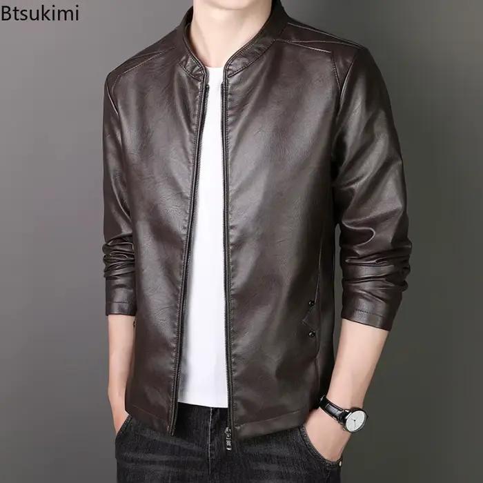 Manteau en cuir suédé pour homme 2026 – Veste