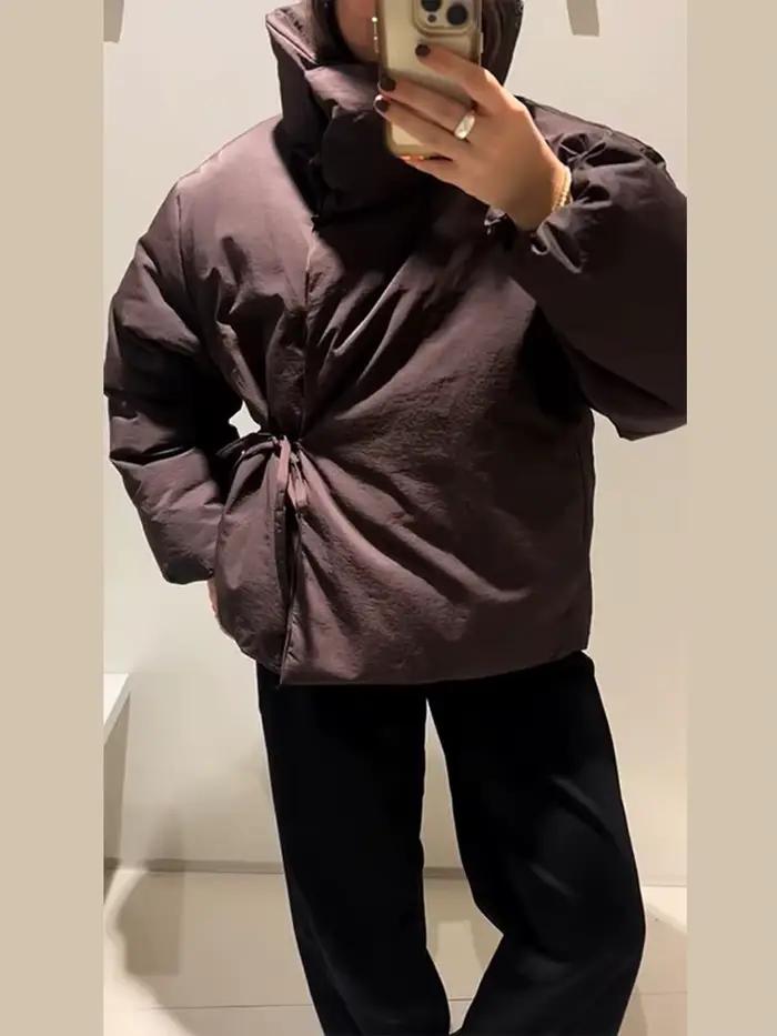 Manteau surdimensionné à revers large pour femme