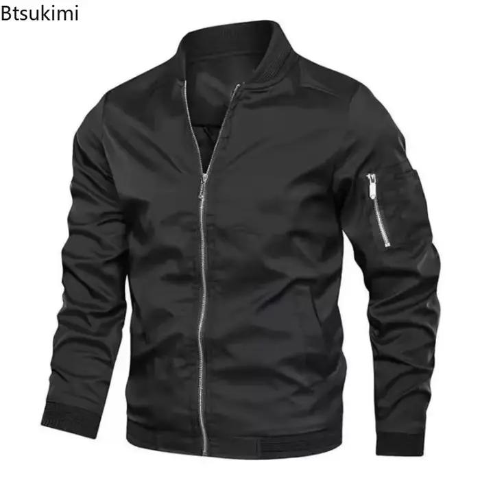 Blouson Bomber Homme 2026 – Nouvelle Collection Printemps-Automne – Col Montant Tendance – Veste Baseball Décontractée