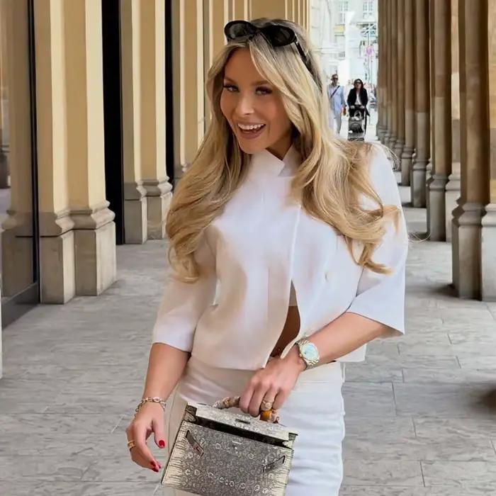 Blazer court blanc pour femme