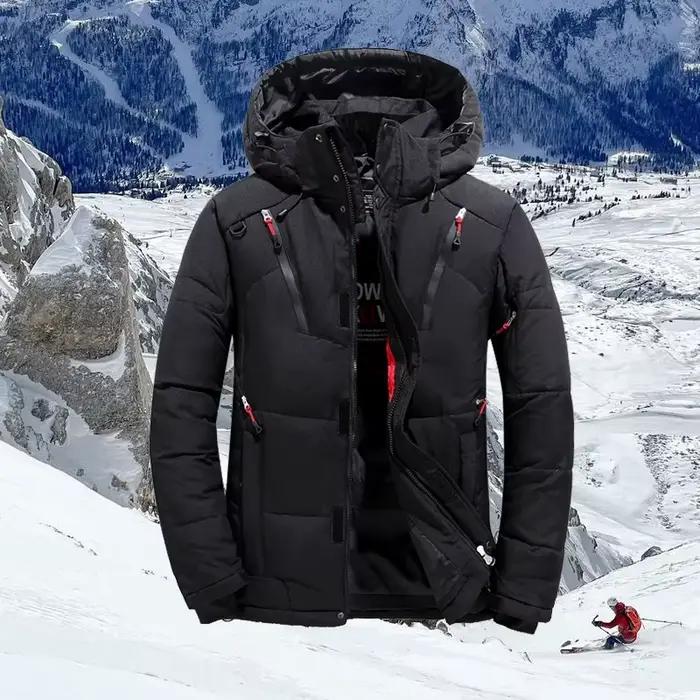 Veste de ski coupe-vent homme polyester anti-boulochage etanti-rétrécissement pour sports de plein air et camping d'hiver
