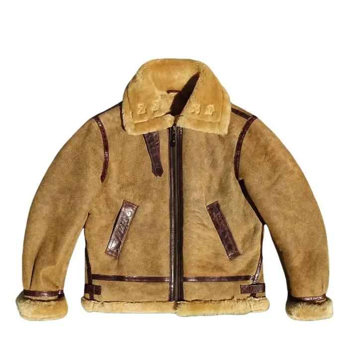 Veste en cuir d'hiver pour homme