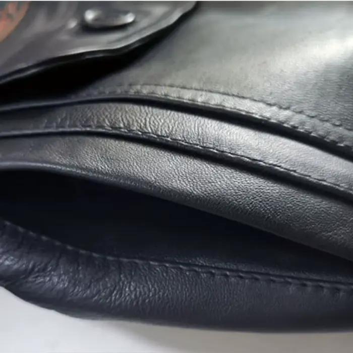 Veste en cuir noire G1 Pilot pour homme, style militaire, col en laine de mouton amovible, cuir véritable, pour faire du shopping et occasions spéciales