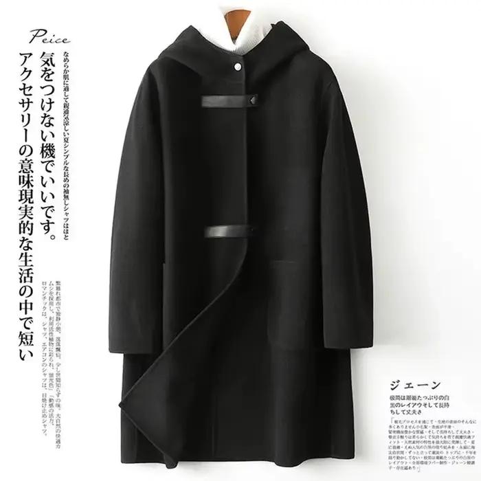 Nouvelle mode à capuche Double face POLYESTER manteau femmes automne hiver