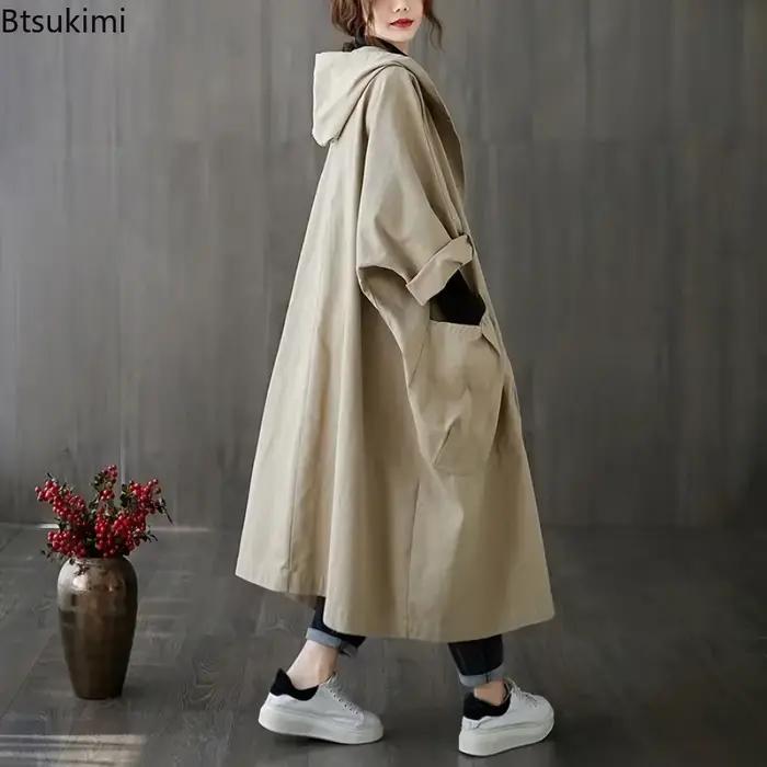 Trench-coat à capuche pour femmes