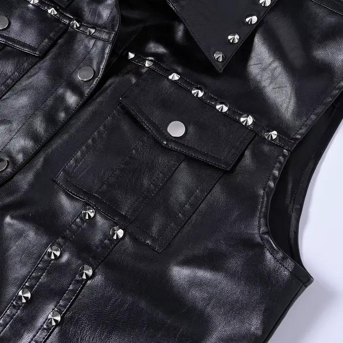 Gilets en cuir noir pour hommes