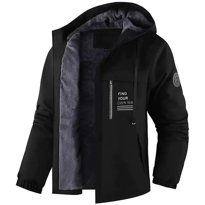 Veste d'hiver matelassée doublée polaire pour homme