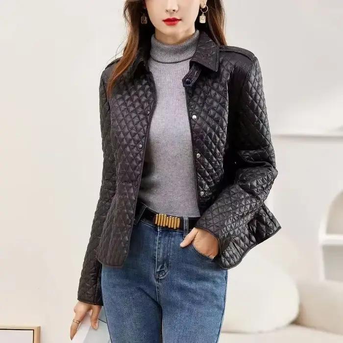 Veste légère dame Parka vérifier Demi-saison pas cher Discount hiver femmes manteau vêtements courts 2025 haute qualité en plein air chaud