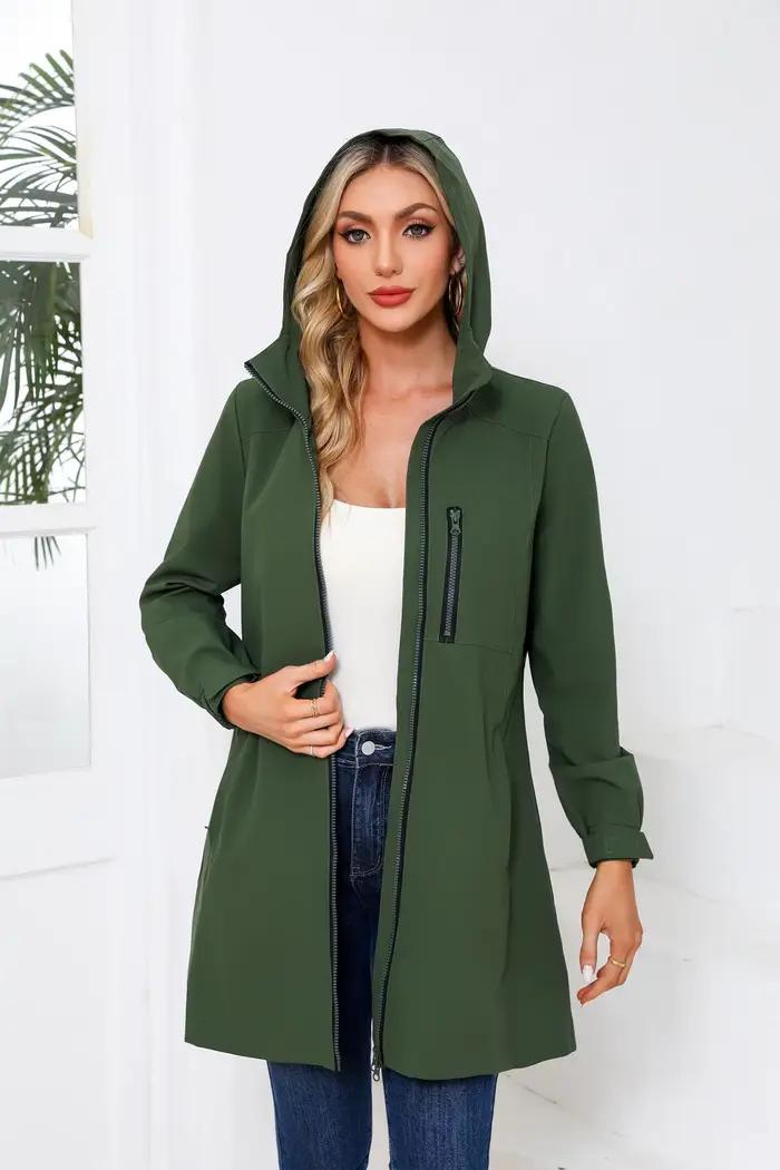 Veste coupe-vent à capuche pour femmes