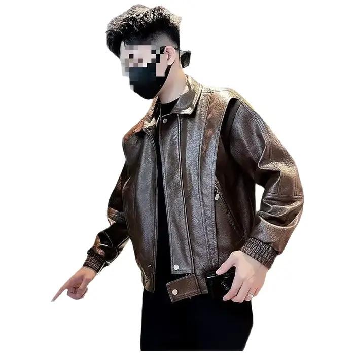 Veste en cuir PU élégante pour homme