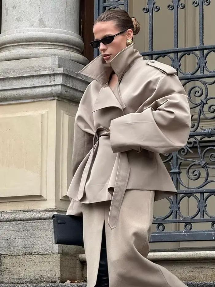 Trench-Coat à lacets pour femmes