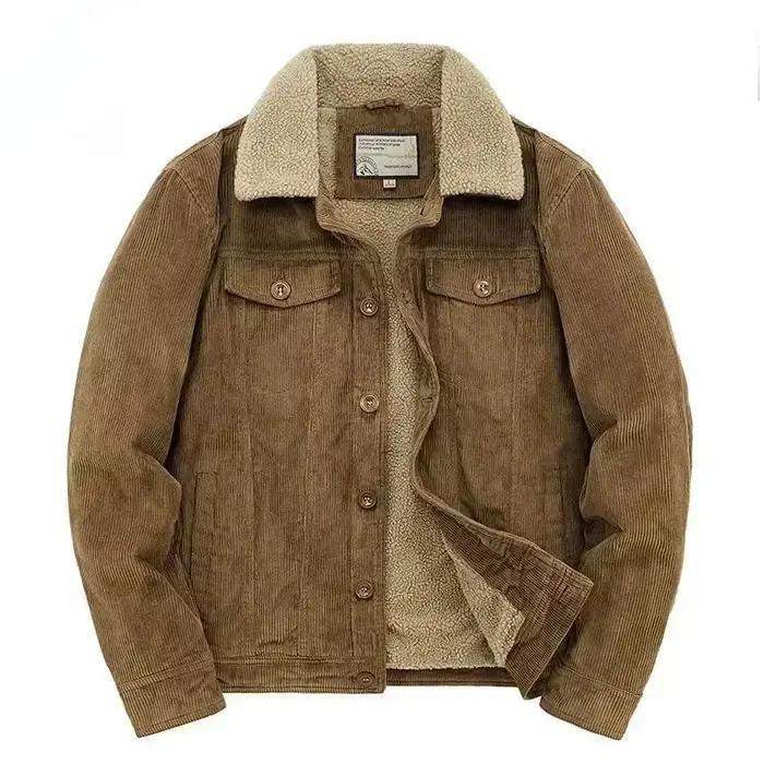 Harajuku homme coton vestes rembourré chaud ample Parka manteau velours côtelé veste courte