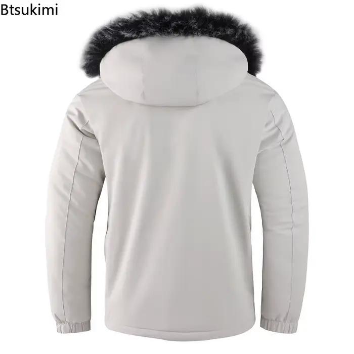 Hiver hommes à capuche col de fourrure manteaux d'hiver doudoune de haute qualité mâle plus épais coupe-vent chaud Parkas Hombre vestes décontractée