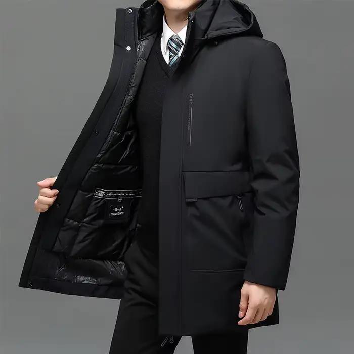 Hommes vestes à capuche vêtements d'extérieur décontractés Parkas longs