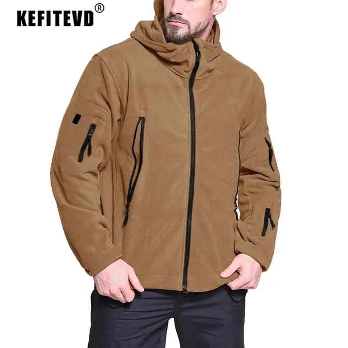 KEFITEVD veste tactique militaire pour hommes sweat à capuche polaire chaud Sport manteaux d'hiver en plein air