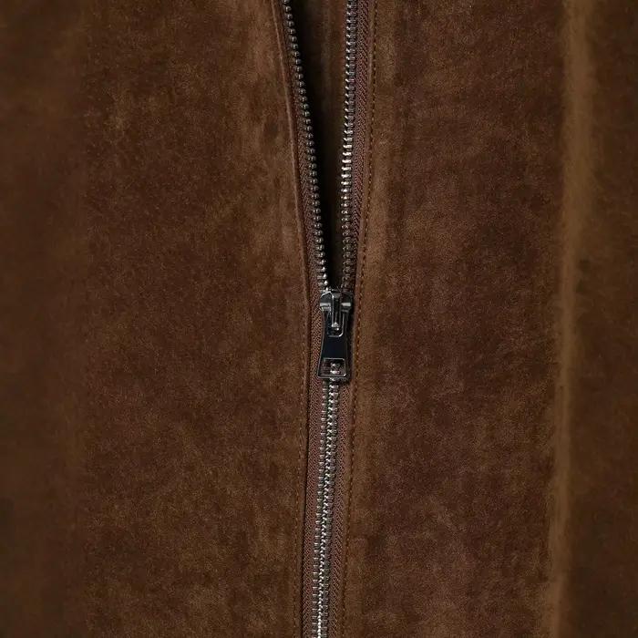 Veste en cuir tendance pour femme avec col zippé
